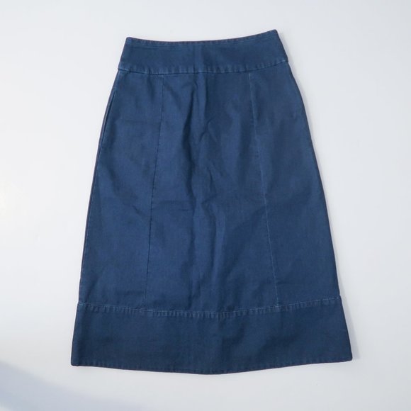 A.P.C. denim button front aline midi skirt sz. 38 - Picture 2 of 8